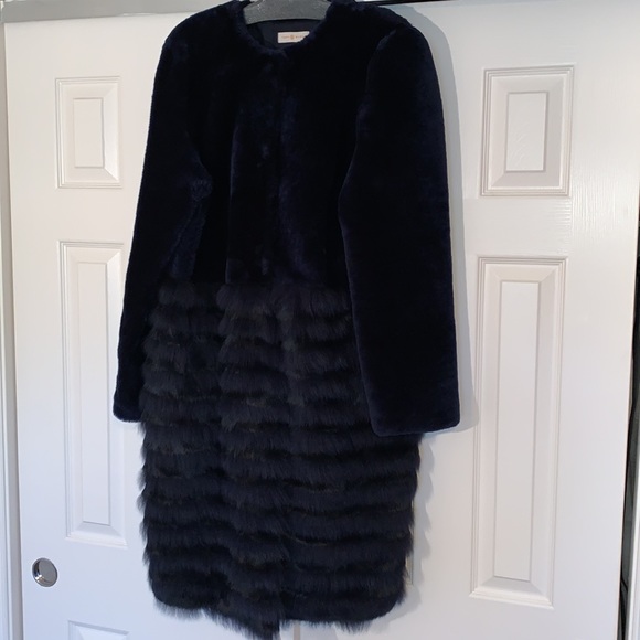 Full Length• Royal Blue•Lamb and Rabbit Fur Coat• Tory Burch - Picture 4 of 13